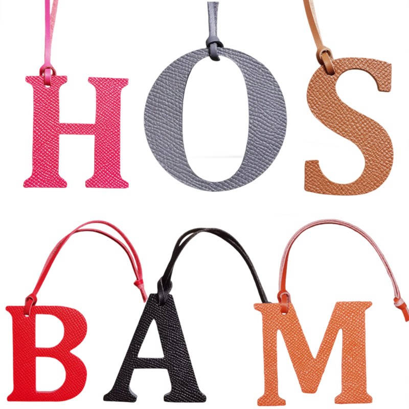 Monogram Keychain Leather - Atacado de luxo genuíno couro natural