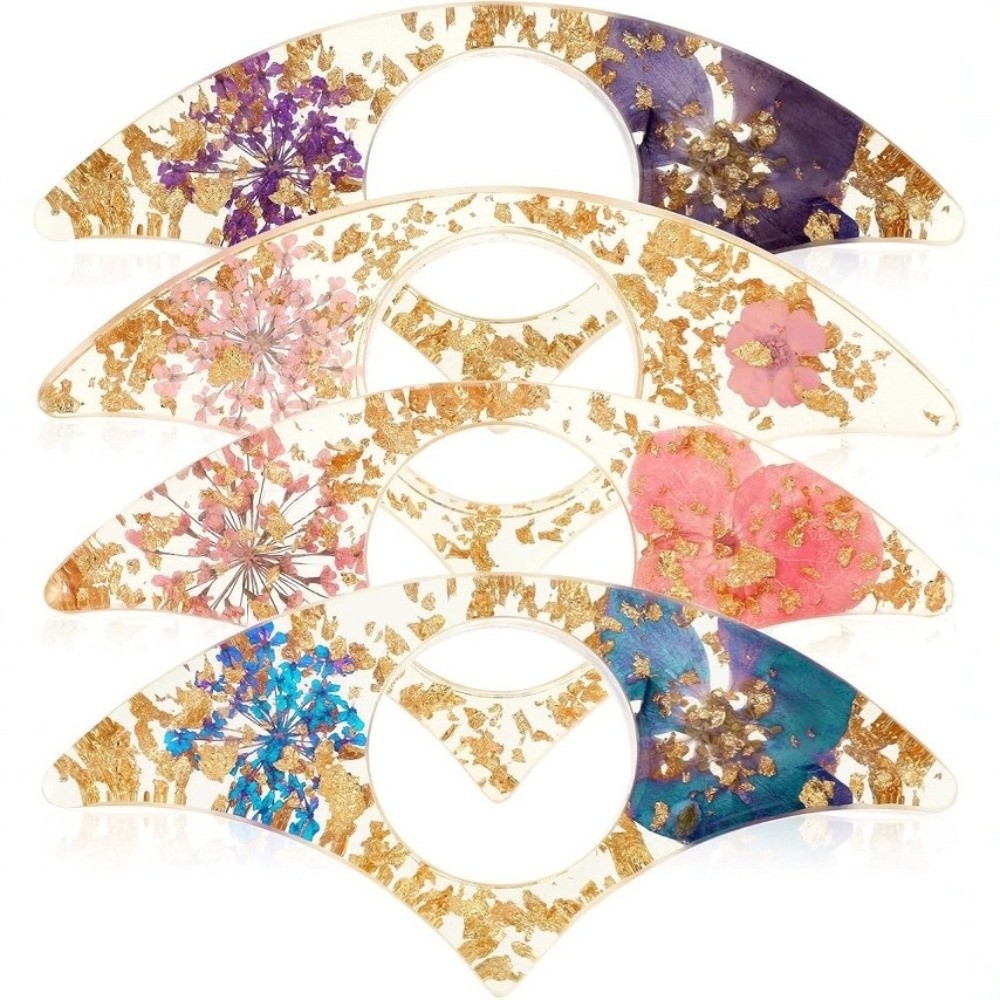Dried Flower Bookmark - 4 pçs presente flor seca resina