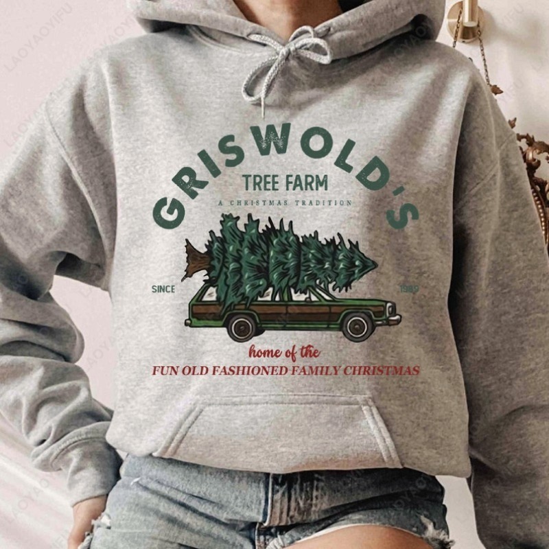 Family Tree Print - Griswold's Tree Farm Hoodie Família Natal