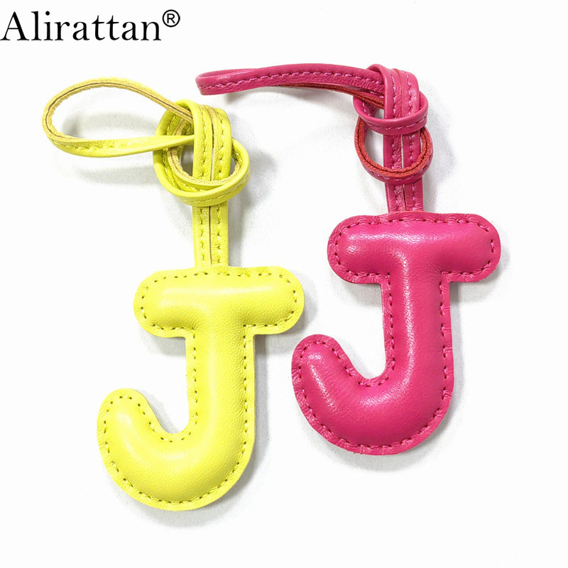 Monogram Keychain Leather - Alirattan nova tendência inglês letra j