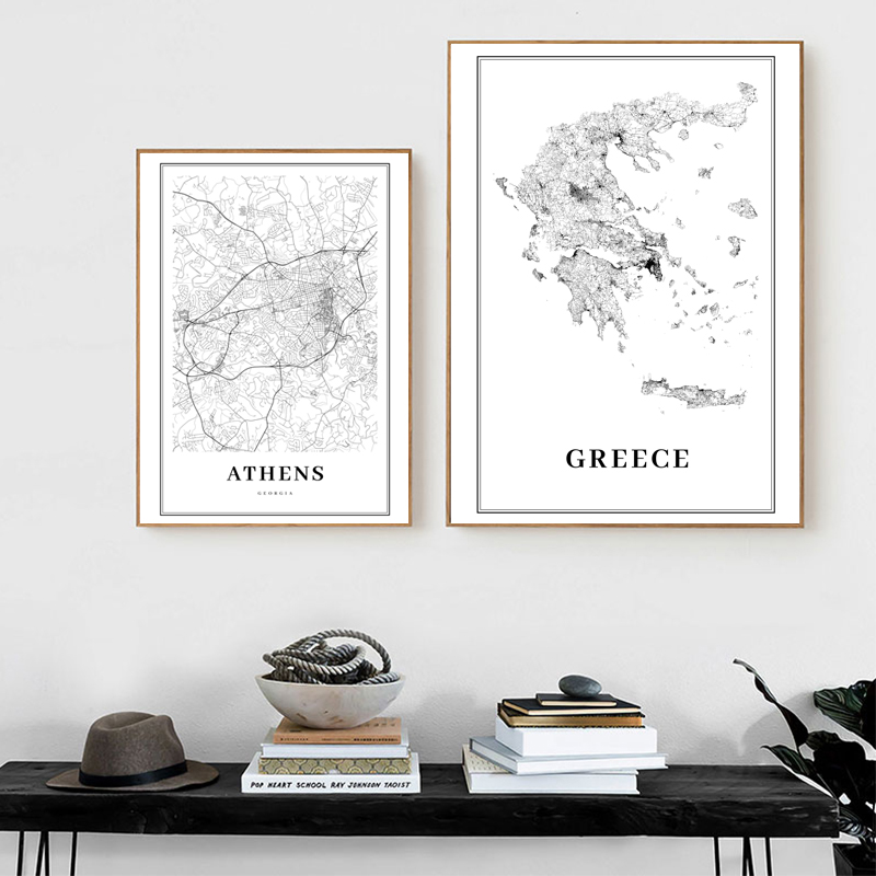 Custom Star Map - Mapa da estrada da grécia poster