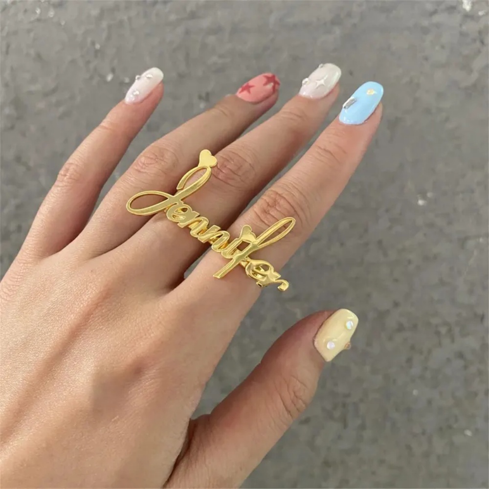 Initial Ring Custom - Anel Personalizado LeeChee para Dois Dedos