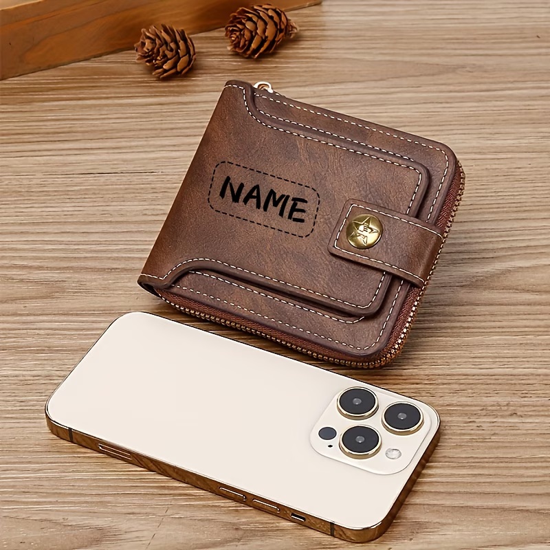 Carteira masculina de PU com n - Personalized Name Box avaliação e preço