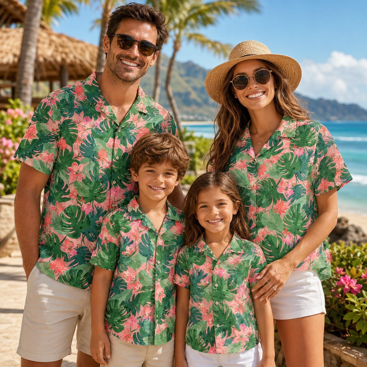 Camisa Infantil Havaiana com E - Family Tree Print avaliação e preço