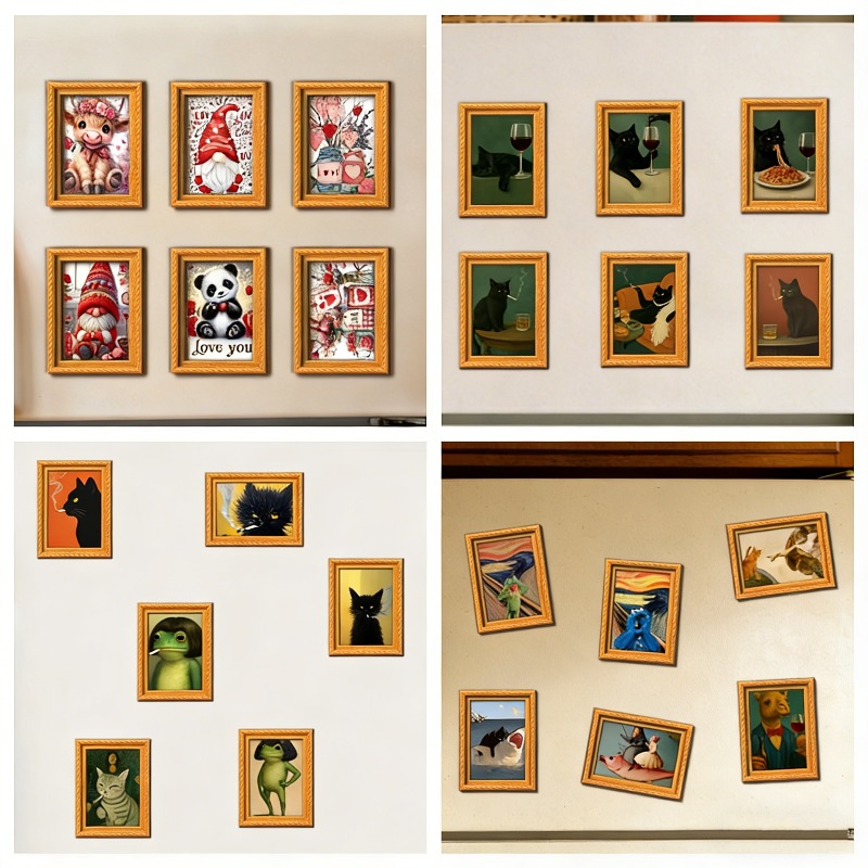Conjunto de 6 Ímãs de Madeira  - Engraved Wood Frame avaliação e preço