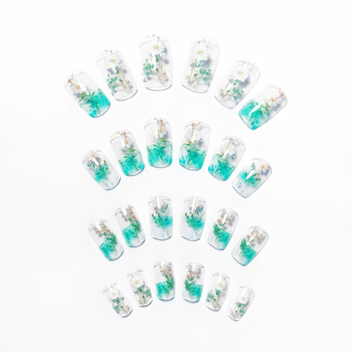 Unhas postiças médias para mul - Pressed Flower Art avaliação e preço