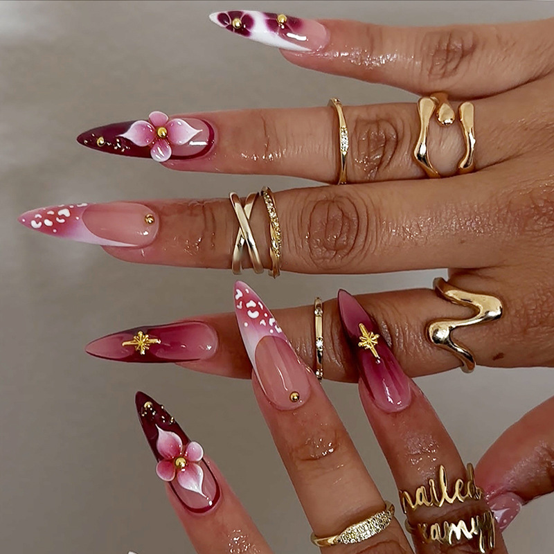 24 Peças de Unhas Postiças Fra - Pressed Flower Art avaliação e preço